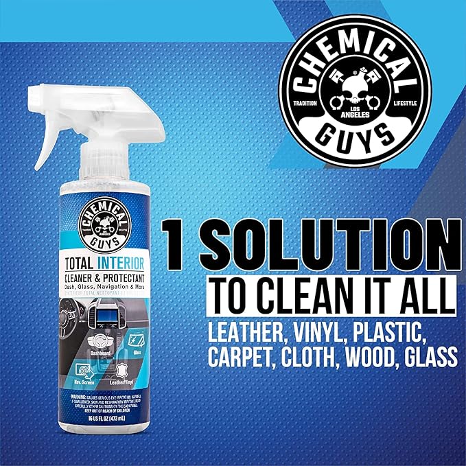 Chemical Guys Car Cleaning Kit - With Car Wash Soap, Wheel Cleaner, Total Interior, Car Wash Mitt - Interior and Exterior Wash Kit With Vehicle Cleaning and Detailing Accessories - 7 Item Kit