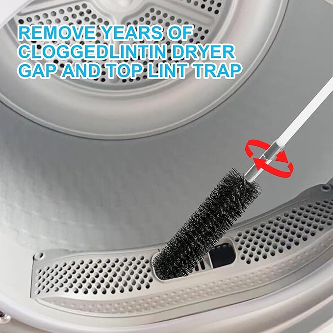 AOGYikang 30 Feet Dryer Vent Cleaning Brush Kit, Multi-Purpose lint Cleaning Brush with 4" and 6" Brush Head, Professional Lint Cleaning Accessories for Chimneys, Ducts, Dryers, Crevices