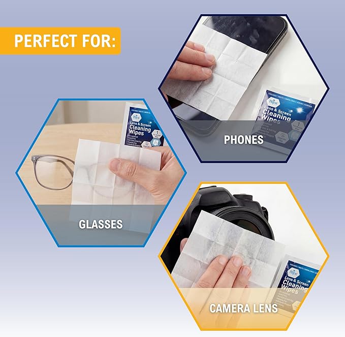 MED PRIDE Anti-Fog Lens and Screen Cleaning Wipes for Eyeglasses, Touch Screens, Premoistened, Anti-Static, Quick-Dry (200 200 Count (Pack of 1))