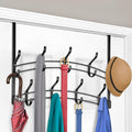 LYNK Professional® Home™ Over The Door Hooks - 18 Hook Over The Door Hanger - Over Door Coat Rack - Hanging Towels or Clothes - Bathroom, Bedroom or Laundry Room - Lifetime Ltd. Warranty – Black