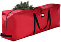 Christmas Tree Bag 9ft- Fits Heavy Duty Artificial Trees- Tear Proof 600D Oxford Fabric Waterproof Xmas Tree Storage Bag with Durable Handles & Zipper- Card Slot - Red