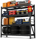 WORKPRO 77" Extra-Width Garage Shelving Units, 6400LBS Heavy Duty Utility Shelves, 4 Tier Industrial Adjustable Metal Storage Rack for Warehouse Shop Basement Organizers, 77”W x 24”D x 72”H