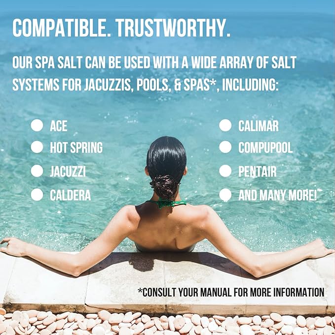 Dive Rite in Hot Tub Salt and Spa Salt for All Salt Water Systems Including Hotspring, Jacuzzi, Caldera, and Chloromatic - 8 Pounds