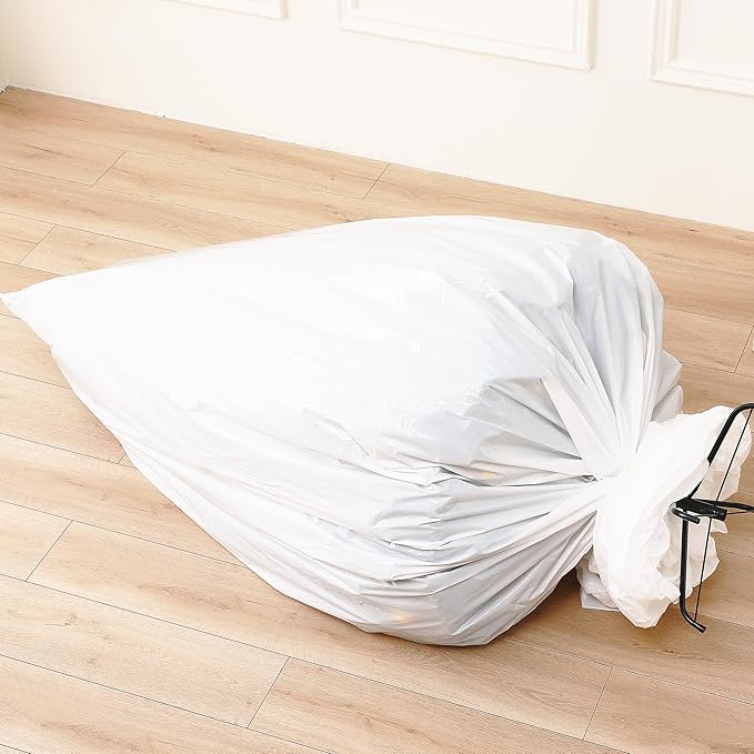 Jumbo Christmas Tree Removal Bag, White Extra Large 6ft Width x 9ft Tall Christmas Tree Disposal Bag Waterproof for Upright Storage