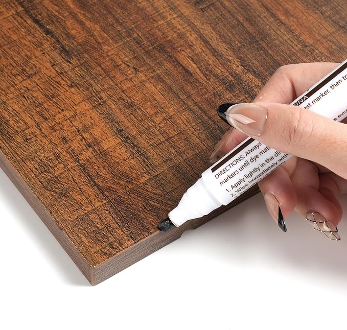 DEWEL 10 Colors Furniture Markers Touch Up & 2 Colors Wood Putty, Wood Scratch Repair Kit for Filling Scratches, Cracks, Holes, Dents, Scuffs - A Simple and Convenient Wooden Repair Solution