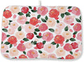 Floral Dish Drying Mat 18x24 Inch Watercolor Red Pink Flower Drying Mat Vintage Spring Summer Valentines Day Romantic Absorbent Dish Drying Pad Dish Rack Drainer Mats for Kitchen Dining Counter