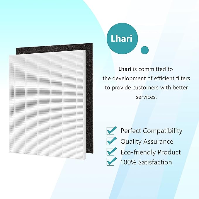 Lhari 2-Pack D480 True HEPA Replacement Filter, Compatible with Winix D480 Air Purifier, Compare to Winix D4 Filter, Part Number 1712-0100-00, 2-Pack