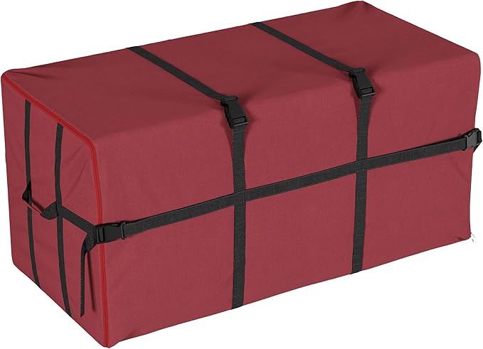 Christmas Tree Storage Bag for 7.5-Foot Artificial Trees - Canvas Storage Tote Protects Holiday Decorations and Inflatables by Elf Stor (Red)