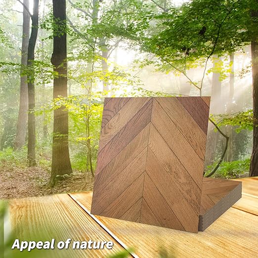 Art3d 30-Pack Herringbone Peel and Stick Vinyl Floor Tiles, 12" x 12" Self Adhesive Waterproof Wood Flooring Plank for Kitchen Bathroom Bedroom, Cover 30 Sq. Ft, Brown