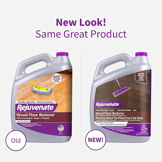 Rejuvenate Professional Wood Floor Restorer Fills Scratches, Seals And Protects Wood Flooring For A Matte Satin Finish, 1 Gallon