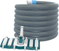 POOLWHALE Professional 1-1/2-Inch x 40-Feet Swimming Pool Vacuum Hoses and Weighted Rotatable Handle Vacuum Head with Wheels, Perfect for Above Ground and Inground Pools