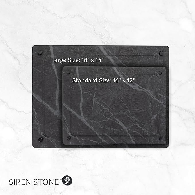 LARGE Siren Stone Natural Dish Drying Mat for Kitchen Counter - Premium Diatomaceous Earth Mat | Quick Drying, Super Absorbent | Non-Toxic, BPA-Free, Eco-Friendly | Female-Founded USA Brand (18"x14")