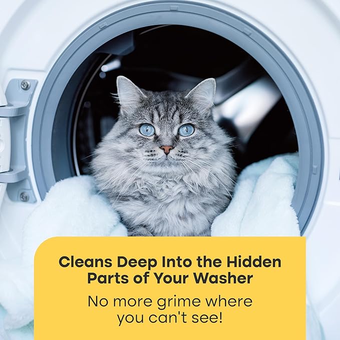 Fursprint Washing Machine Cleaner Tablets - 24 Pack for a 12 Month Supply. Formulated for Pet Owners. Compatible with HE, Top & Front Load. Easily Removes Residue, Grime. Value Brand by Uproot Clean