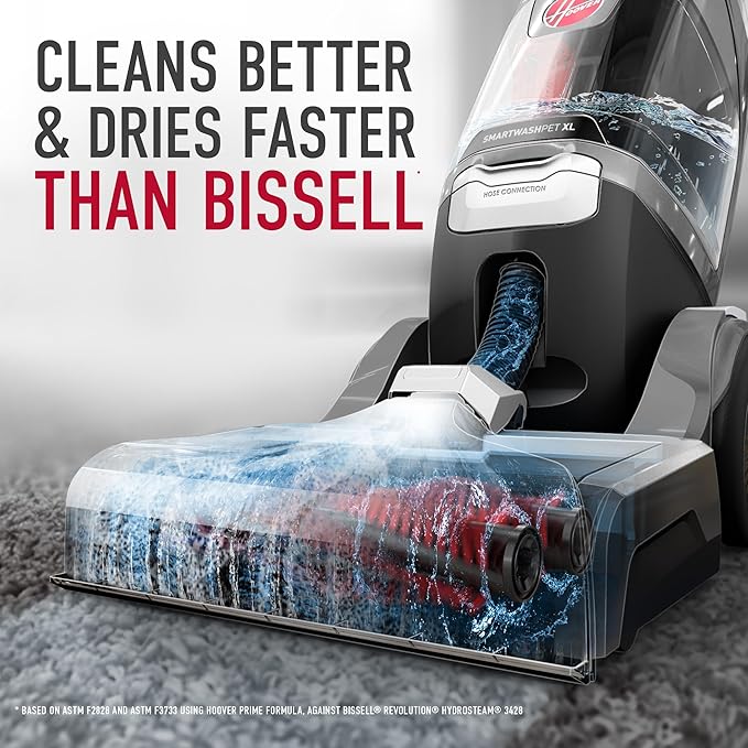 Hoover SmartWash Pet XL Upright Carpet Cleaner Machine for Carpet and Upholstery, Automatic Deep Cleaning Carpet Shampooer, Converts to Spot Cleaner, Pair with Hoover Carpet Cleaner Solution