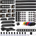 ELII 327 PCS Cable Management Kit 4 Cable Cable Sleeves,65 Cable Clips with 13Cord Holders,25 Roll Cable Organizer Straps,200 Fastening Cable Ties,20 Cable Zip Tie Mounts for Computer (Black)