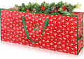 Christmas Tree Storage Bag,Plastic Waterproof Elk Christmas Tree Bag Large Storage Box Decoration Container Reinforced Handles Dual Zippers for 9ft Artificial Holiday Xmas Disassembled Trees