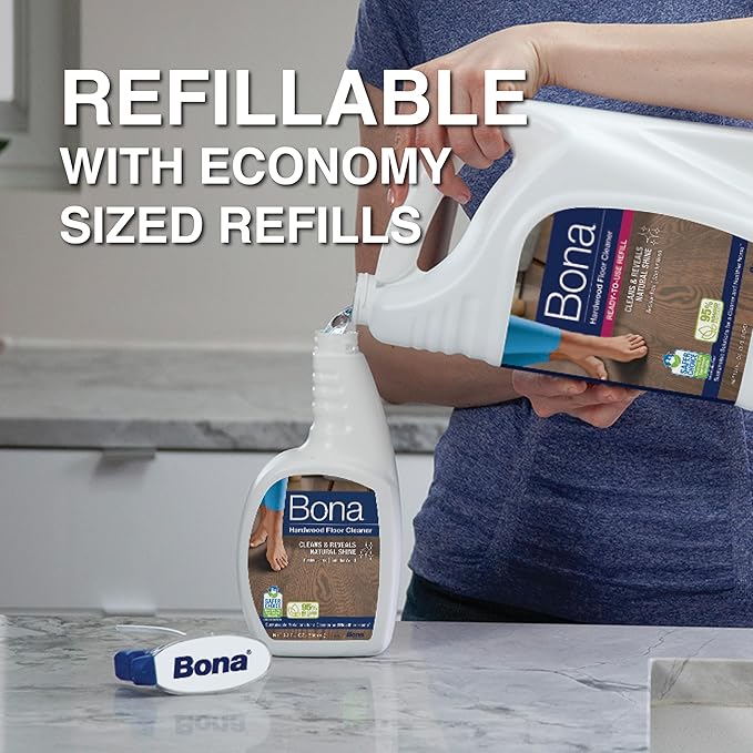 Bona Hardwood Floor Cleaner Spray - 32 fl oz - Unscented - Residue-Free Household Floor Cleaning Solution for Wood Floors (Pack of 2)