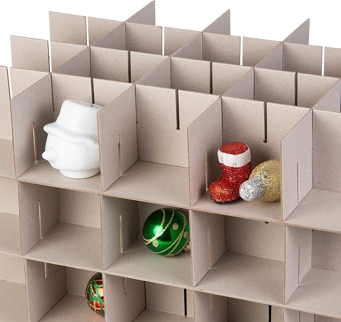 Christmas Ornament Storage Box - Large Christmas Decor Storage Containers that Store up to 128 Ornaments of 3 Inches - Durable Material To Protect And Store Holiday Ornaments Décor, Black