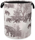 Forest Bear Laundry Hamper,Vintage Animal Clothes Hamper for Laundry,Waterproof Oxford Toy Storage Collapsible Hampers for Bedroom, Dorm Room,Bathroom,16x20 Inch