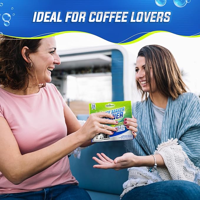 Coffee Maker Cleaner and descaler Tablets – 24 Pack, Compatible with Nespresso, Keurig, Breville, Ninja, Delonghi & more, Coffee pot cleaner tabs, Coffee Machine Descaling solution for upto 1 year