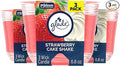 Glade 3-Wick Scented Candle Jar, Strawberry Cake Shake, Air Freshener Infused with Essential Oils, 6.8 Oz, 3 Count
