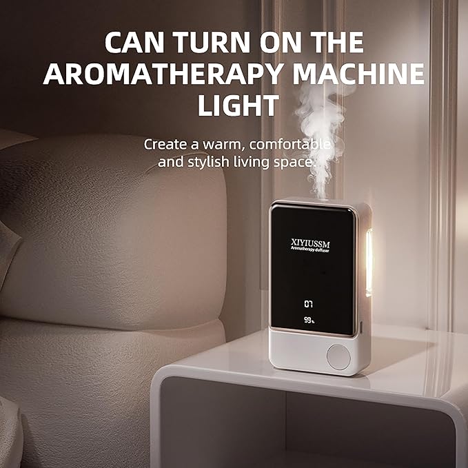 Waterless Essential Oil Diffuser for Home & Office Cordless Battery Operated Aroma Diffuser with 7 Mist Levels, Ultrasonic Air Freshener for Large Rooms Bedroom Bathroom Car Small & Portable