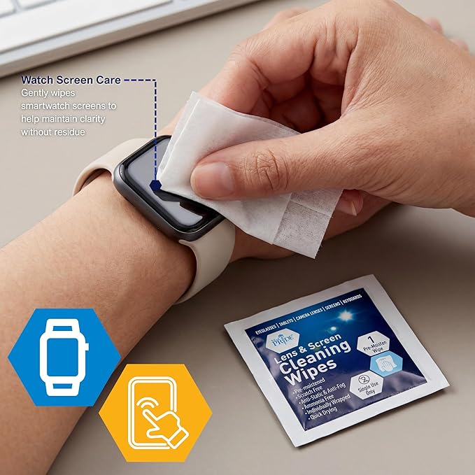 MED PRIDE Anti-Fog Lens and Screen Cleaning Wipes for Eyeglasses, Touch Screens, Premoistened, Anti-Static, Quick-Dry (200 200 Count (Pack of 1))