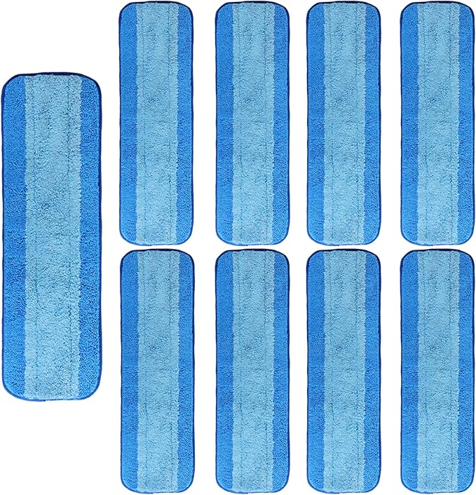 AmaVins 9 Pack Microfiber Cleaning Pads for Bona Mop, Reusable Microfiber Mop Pads for 18 Inch Mop, Hardwood Floor Replacement Cleaning Mop Pads, Machine Washes