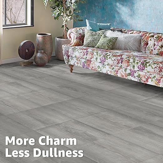 Art3d Peel and Stick Vinyl Floor Tiles 30-Pack 12 x 12 inch, Self Adhesive Waterproof Flooring Wood Planks for Kitchen, Dining Room, Bedrooms, Cover 30 Sq. Ft, Taupe Ash