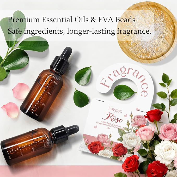 14 PCS Rose Sachets Bags for Drawers and Closets, Long Lasting Scented Sachets Air Fresheners, Natural Odor Eliminator, Home Fragrance for Wardrobe, Shoe Cabinet, Car & Bathroom Potpourri Bag