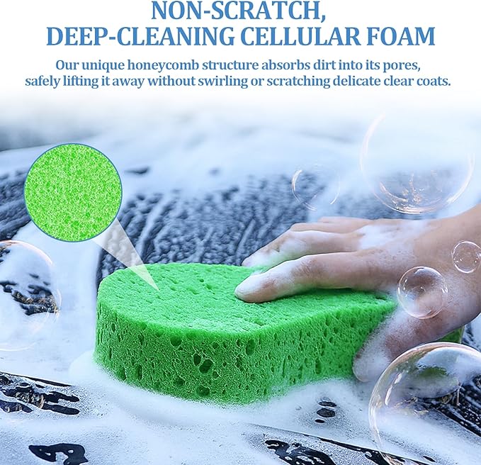 10 Pack Large Car Wash Sponges Non-Scratch Sponges for Auto, Truck, RV, Boat Cleaning Thick Foam for Kitchen, Bathroom, Household (Large & Standard)
