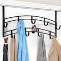 LYNK Professional® Home™ Over The Door Hooks - 9 Hook Over The Door Hanger - Over Door Coat Rack - Hanging Towels or Clothes - Bathroom, Bedroom or Laundry Room - Lifetime Ltd. Warranty – Black