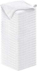 USANOOKS Microfiber Cleaning Cloth - White - 50Pcs (12.5x12.5 inch) High Performance - 1200 Washes, Ultra Absorbent Car Towel Traps Grime & Liquid for Streak-Free Mirror Shine - Car Washing Cloth