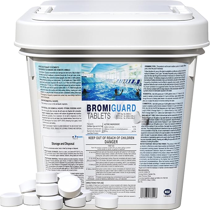 1 Inch 2.5Lbs Bromine Tablet Sanitizer for Spas, Hot Tubs, or Swimming Pools - Pre-Stabilized, Low Odor, Chlorine Alternative