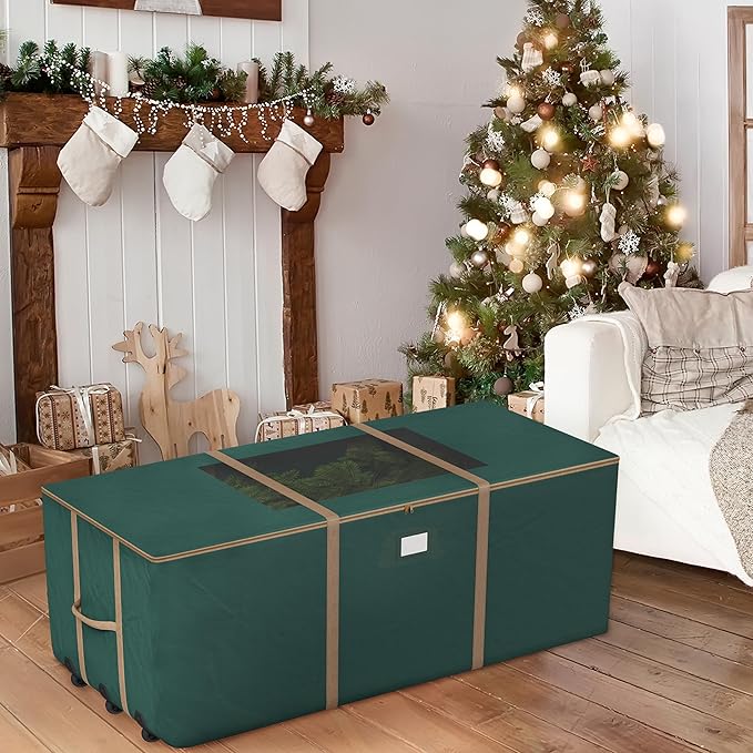 Rolling Storage Bag - 12FT Storage Bags with Durable Handles and Wheels for Outdoor Cushion, Clothes, and More by Elf Stor (Green)