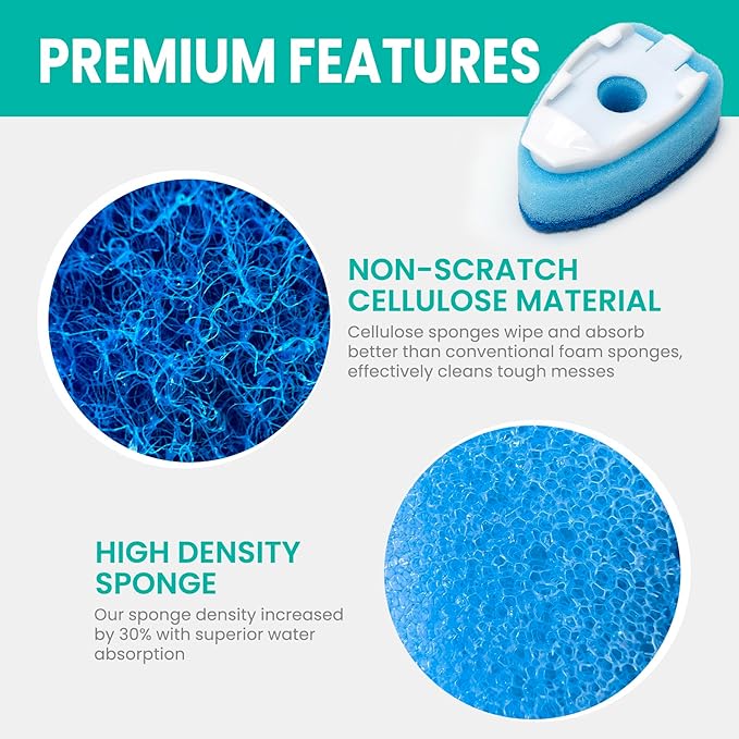 Dish Wand Refills Sponge Head with Hole,Non Scratch Dishwand Refill Heavy Duty Replacement Head,Soap Control Dispensing Scrubbers for Kitchen,Pans,Dishwasher Tools,Compatible Sponges Scrub with Handle