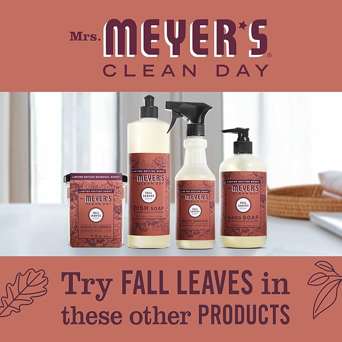 Mrs. MEYER'S Clean Day Multi-Surface Everyday Cleaner - Fall Leaves Scent, Plant-Derived Formula, 16 fl oz, Pack of 3