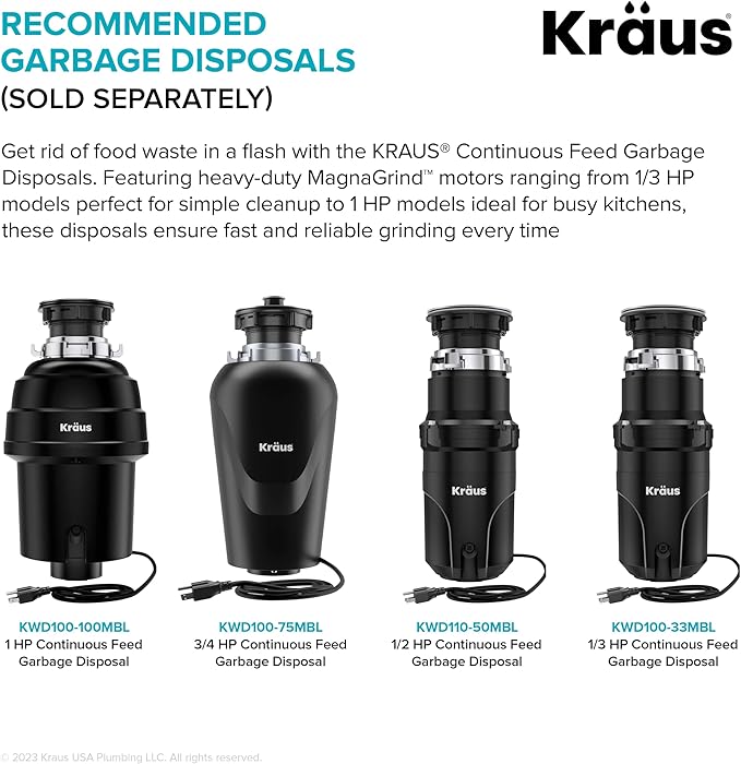 KRAUS Kore 33-Inch Undermount Workstation 16 Gauge Double Bowl Stainless Steel Kitchen Sink with Accessories, KWU112-33