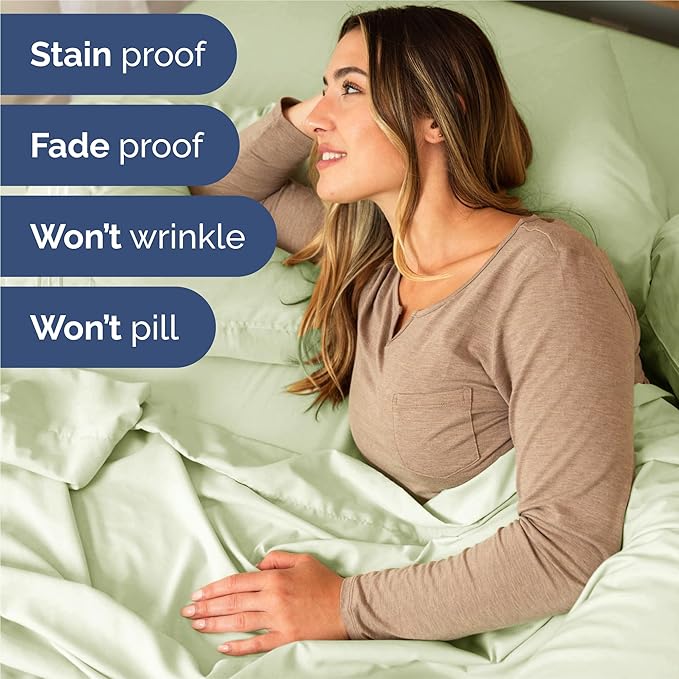 King 6 Piece Sheet Set - Comfy Breathable & Cooling - Ultra-Soft Hotel Luxury Bedding Set with 8-16 Inch Deep Pockets - 1 Flat & 1 Fitted Sheet & 4 Pillowcases - Wrinkle Free & Easy Care - Light Sage