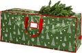Christmas Tree Storage Bag - Stores 9 Foot Artificial Xmas Holiday Tree, Zippered Bag, Durable Waterproof Material, Carry Handles - Protects Against Dust, Insects and Moisture (Green Printed)