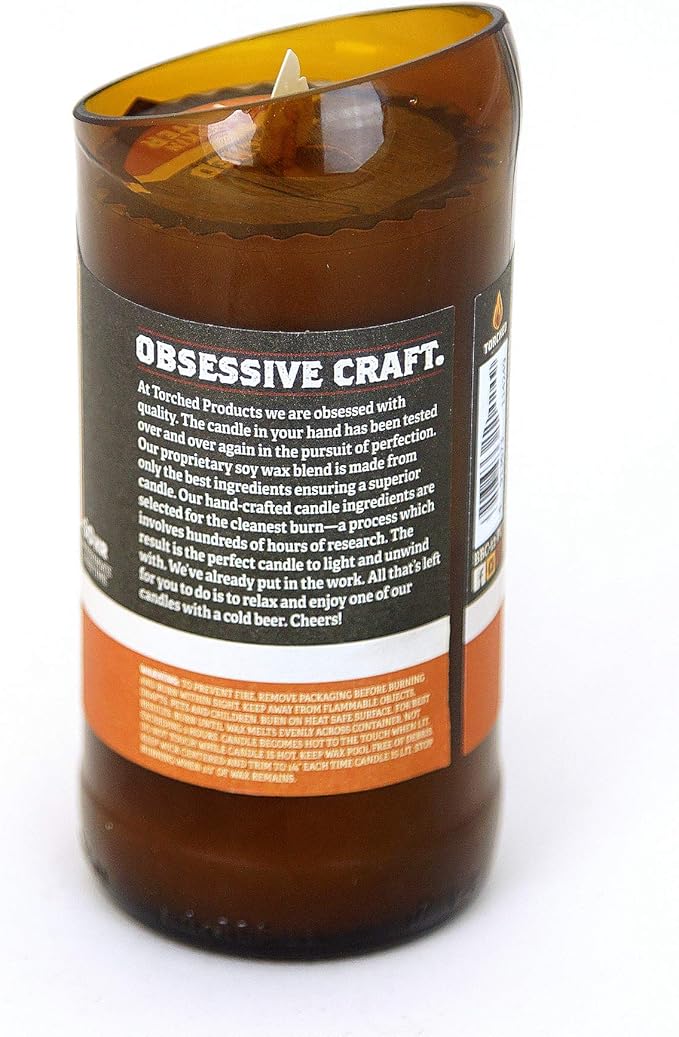 Torched Beer Scented Candles | Natural Soy Wax Candle | Pumpkin Porter Scent 8 oz | Makes a Great Gift for Men, Beer Lovers, and Collectors | Bar Man-Cave Decor and Accessories