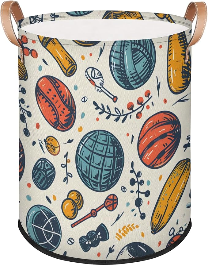 62L Laundry Basket Collapsible Laundry Hamper with Handles Balls Clothes Books Toys Kids Laundry Hampers Bin for Bathroom Kitchen Hotel