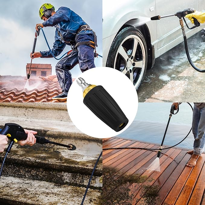 VORIGY Turbo Nozzle Pressure Washer 4000 PSI Max Rotating Pressure Washer Nozzle with 1/4" Quick Connect Pressure Washer Tips Power Washer Nozzle for Cleaning Brick, Concrete, and Vinyl Surfaces