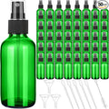Nuogo 50 Pieces Mini Glass Spray Bottles Bulk 4 Oz Fine Mist Bottles with Funnel Dropper and Cleaning Brush Refillable for Essential Oils, Perfumes and Aromatherapy(Green)