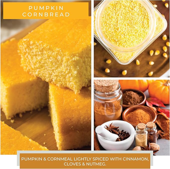 A Cheerful Giver - Pumpkin Cornbread - 6oz Baby Scented Candle Jar with Lid - Keepers of The Light - 30 Hours of Burn Time, Gift for Women, Orange