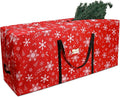 Christmas Tree Storage Bag 9 ft, 600D Oxford Tear-proof Xmas Tree Bag, Fits Up to 9 Foot Artificial Trees, Reinforced Handles & Zippered & Durable, Holiday Decoration Storage Bags, Red