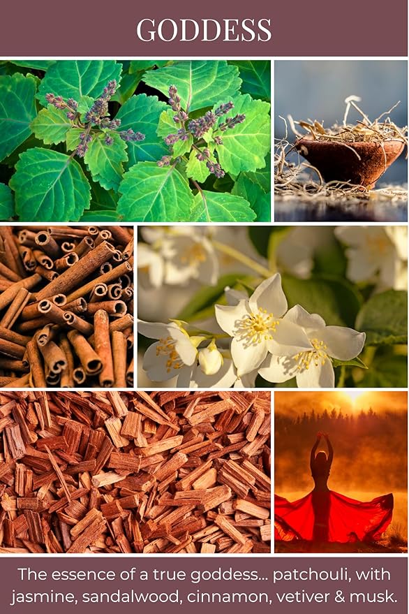 ECO CANDLE CO. Tea Light Candles, Goddess, 10-Pack - Scents of Patchouli, Jasmine, Sandalwood, Cinnamon, Vetiver, & Musk - Recyclable, 100% Soy Wax, Hand Poured, Midwest Grown Soybeans