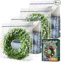 Extra Large Wreath Storage Bag, 34"x34"x8.5", Clear Storage Bag with Handle, Summer Christmas Decoration Garland Container for Seasonal Thanksgiving Holiday Artificial Wreath, 4 Pack