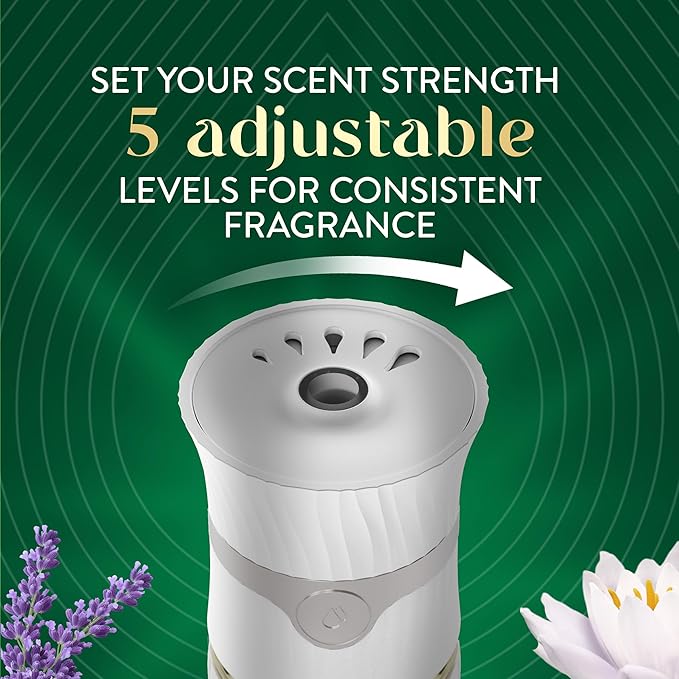Air Wick Vibrant Plug In Scented Oil Refill, Infused with Essential Oils, Plug In Air Fresheners for Home, Lavender & Waterlily, 4 ct