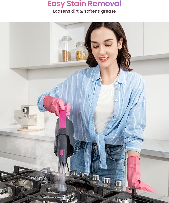 Schenley Steam Mop Cleaner with Detachable Handheld Steamer for Cleaning Hardwood, Laminate Floor, Tiles and Grout, with 14-in-1 Multi-purpose Accessories and Washable Microfiber Pads